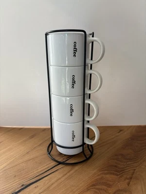 Canecas/copos de café empilháveis Signature "Coffee Break" branco conjunto de 4 - Imagem 1 de 4