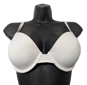 34D Victoria's Secret Pink Wear Everywhere Demi Bra White - Picture 1 of 7