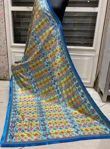 Women dupatta pearl mirror handcrafted chiffon chunni ethnic chic digital print - Picture 1 of 7