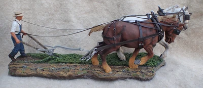 DANBURY COMO NUEVO GIRANDO EL SUELO GRANJERO Y EQUIPO ARADO DIORAMA ESCULTURA Foto 1 de 4