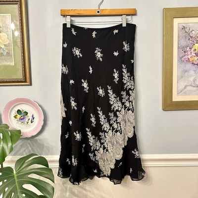 Maxi falda de seda vintage Express grande hada caprichosa Y2K años 90 encaje asimétrico Foto 1 de 4