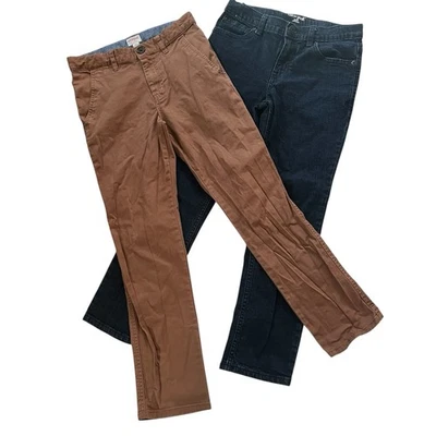 Cat & Jack Boys Size 12 *Lot of 2* Brown Chino Pants & Jeans Skinny - Image 1 of 4