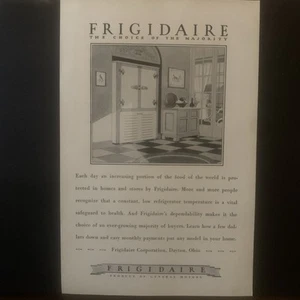 Publicidad publicitaria vintage de 1928 Frigidaire elección de la mayoría - Imagen 1 de 2
