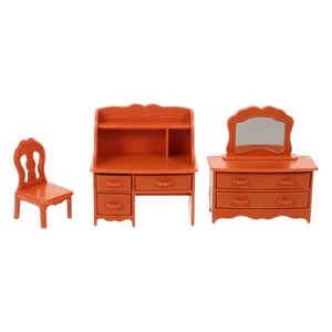  1 Juego de Tocador de Maquillaje para Casa de Muñecas con Espejo y Taburete Muebles de Maquillaje en Miniatura - Imagen 1 de 20