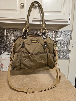 Storksak London Olivia Marrón Nylon 10 Bolsas Bolso de Hombro Pañales 3 Bolsillos con Cremallera Foto 1 de 4