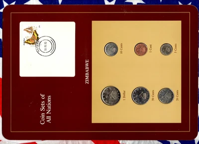Coin Sets of All Nations Zimbabwe 1980-1991 UNC 1,10,20 cent 1990 50 cent 1990 - Image 1 of 4