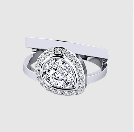 IGI Certified Lab Grown Diamond Engagement Ring 1.28 ct Oval Cut 14k White Gold - Image 1 of 4