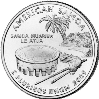 2009 Denver America Samoa US Territories Coin U.S. Mint Coins Quarter Cents - Image 1 of 3