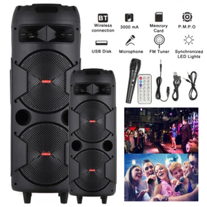 Haut-parleur Bluetooth portable 5000W double woofer basse lourde son système de fête avec micro - Photo 1 sur 17