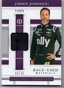 2020 NASCAR National Treasures Jimmie Johnson Tires Race Used Relic # /25 RU-JJ