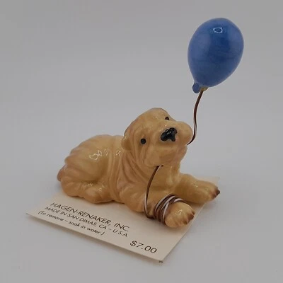 Hagen Renaker Shar Pei con Globo #2022 en Tarjeta de Papel Cadena Marrón Foto 1 de 4