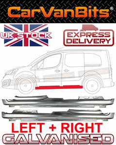 PAR DE PANELES DE CUERPO DE REPARACIÓN DE UMBRAL COMPLETO PARA CITROEN BERLINGO PEUGEOT PARTNER 08-18 - Imagen 1 de 12