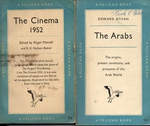 Lot of 2 PB Penguin from Great Britain The Cinema 1952Roger Manvell Arabs Atiyah - Picture 1 of 2
