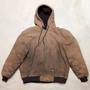 Bern Workwear Distressed Hooded Fleece Lined Thrashed Canvas Jacket - Size XL - Bild 1 von 13