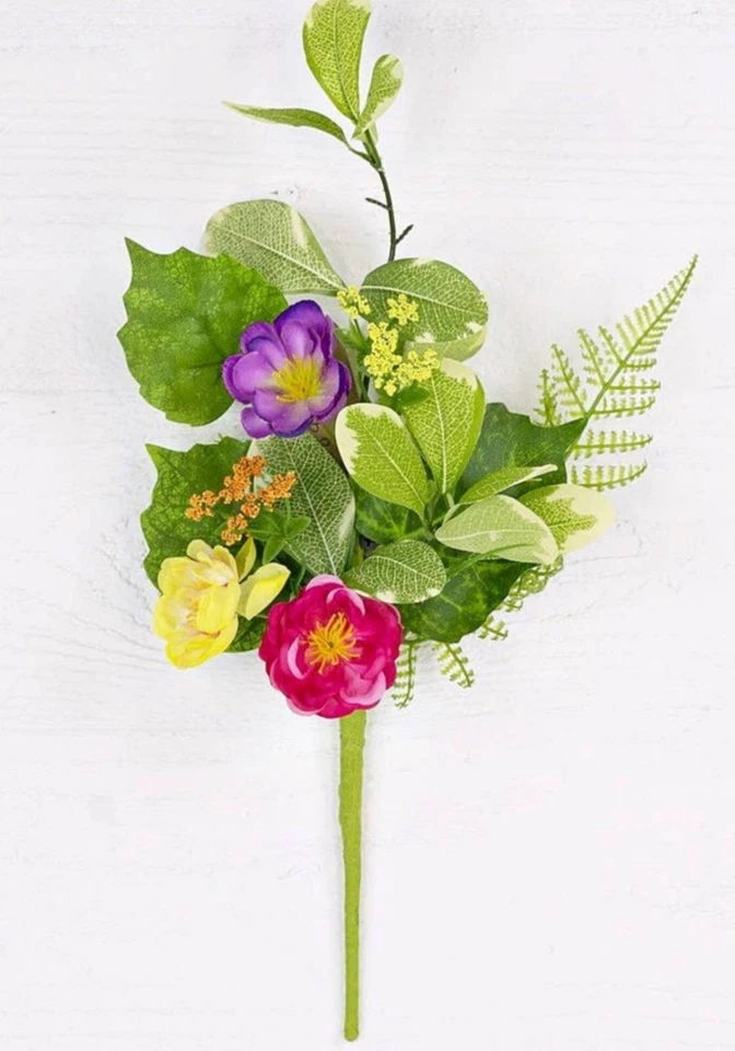 16" Mezcla Primavera Ranúnculo Floral Pick Decoración Acento Foto 1 de 1