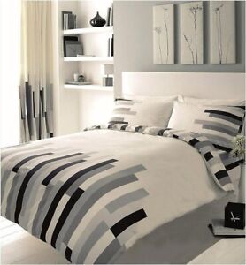 GC GAVENO CAVAILIA Block Stripe Duvet Cover Set, Geometric Double Bedding Sets,