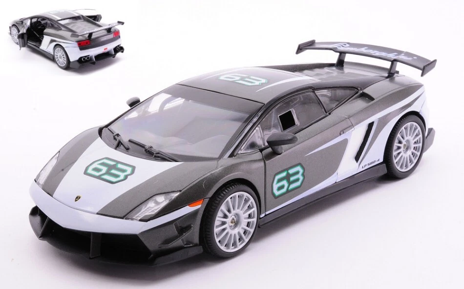 MotorMax LAMBORGHINI GALLARDO LP 550-4 SUPER TROFEO GT RACING GREY/WHITE 1:24 - Immagine 1 di 1