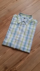 wie NEU C&A / Herrenhemd / Kurzarmhemd / Gr. M / Kariert / Blau-Grün-Weiß - Bild 1 von 5