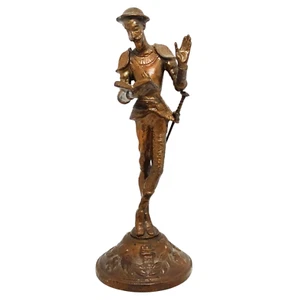 Vintage Don Quixote Figurine Sculpture Miguel de Cervantes Soviet Bronze Statue - Picture 1 of 13