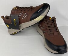 FITVILLE Mens Brown Black Low Top Lace Up Sturdy Core Hiking Shoes Size 11.5EW