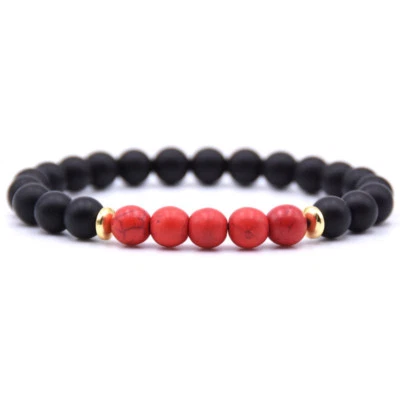 8mm Agate Stone Bracelet Bangle Beads Stretch Energy Yoga Jewelry For Women Men  - Image 1 of 4