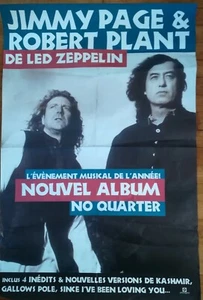AFFICHE CONCERT - JIMMY PAGE ROBERT PLANT NEW ALBUM NO QUARTER - Picture 1 of 1