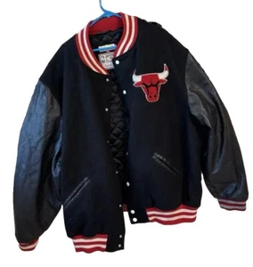mens mitchell and ness Chicago Bulls Varsity Jacket Wool W/ Leather Sleeve 3xl - Picture 1 of 3