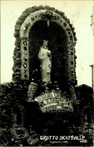 Cartolina fotografica reale RPPC Gesù Cristo Re Grotta Dickeyville Wisconsin - Foto 1 di 2