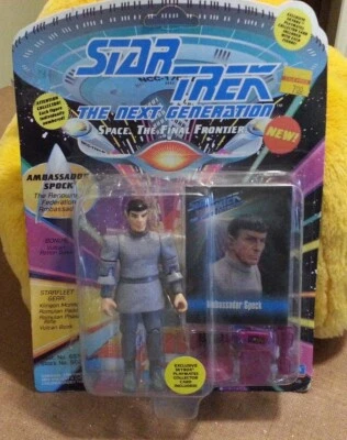 Figura de acción Playmates Star Trek: Next Generation Ambassador Spock 1993 nueva en paquete Foto 1 de 3