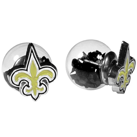 New Orleans Saints Front/Back Stud Earrings NFL Football Jewelry Cover