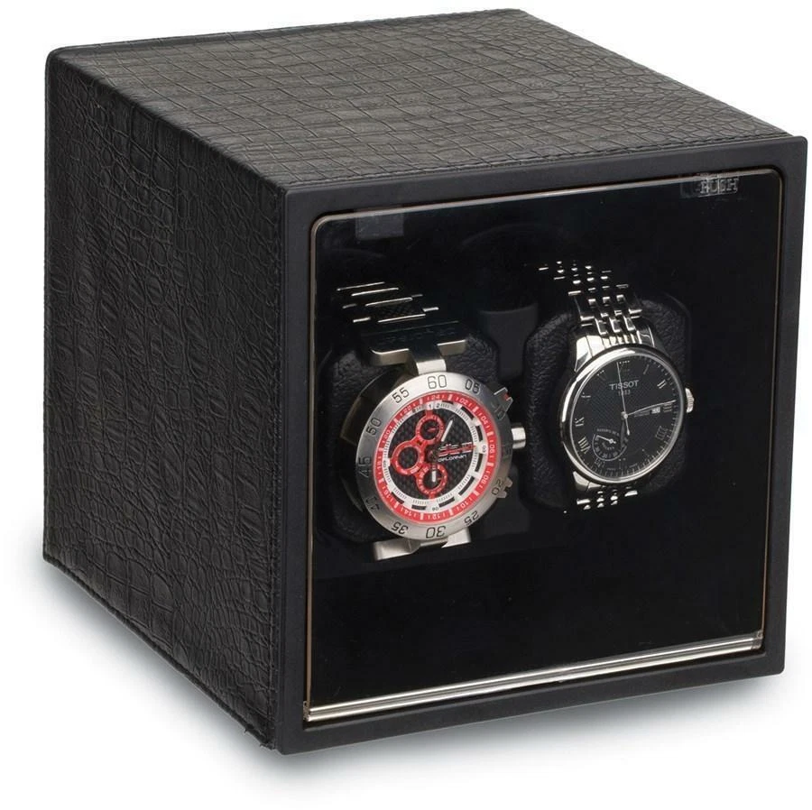 Enrollador de reloj doble de cuero sintético negro Rotations GM18029 Foto 1 de 1