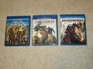 3 Blu-Ray Movies Transformers Dark of the Moon Age of Extinction TMNT DVD LOT - Picture 1 of 3