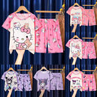 Kids Girls Cartoon Short Sleeve T-Shirt Shorts Outfit Pyjamas Summer Nightwear.