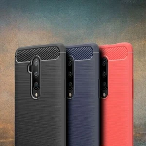 Custodia Per Smartphone OnePlus 5 5T 6 7 Nord 2T Case Cover Etui Bumper Carbonio - Foto 1 di 25