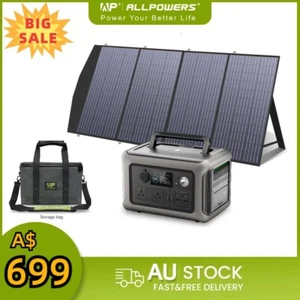 ALLPOWERS 600W Power Station with 200W Foldable Solar Panel Camping Home Backup - Picture 1 of 12