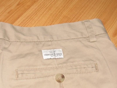 Pantalones Cortos VINEYARD VINES Para Hombre Talla 33 Tostado Frente Plano Algodón Spandex 9" Entrepierna Foto 1 de 4