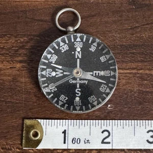 Vtg Pocket Compass 1 3/4” Diameter German Made In Germany - Picture 1 of 5