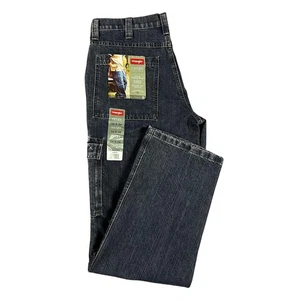 Wrangler Cargo Jeans Mens 34x34 Blue Carpenter Utility Work Pants 70LGWDS New - Picture 1 of 7