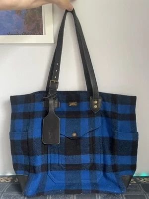 Bolso de Mano Ralph Lauren Etiqueta Púrpura/Negro Lana Foto 1 de 4