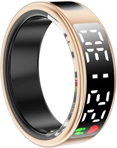 Smart Ring Fitness Tracker Gold #11/64.7mm Sleep Heart Rate Waterproof Bluetooth - Picture 1 of 9