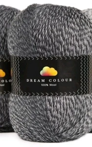 Hobbii filato Dream Color (06) Silver Shadow 100% lana maglia uncinetto 3,5 oz  - Foto 1 di 3