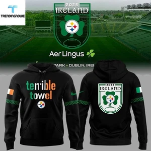 Pittsburgh Steeler Ireland 2025 Dublin Game Day 3D Hoodie - Bild 1 von 2