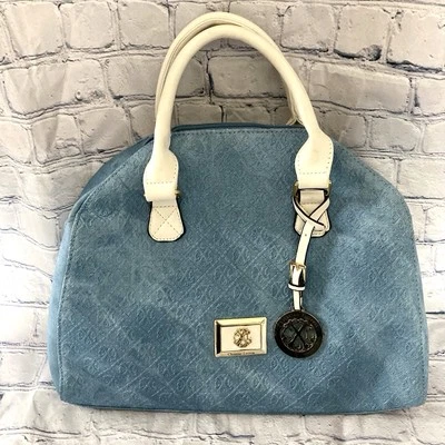 Bolso de Mano Christian Lacroix Y2K Texturizado Azul Blanco Dorado Acentos Cartera VER Foto 1 de 4