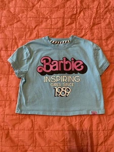 Little Girls Barbie Blue Crop Top Size Small - Picture 1 of 5