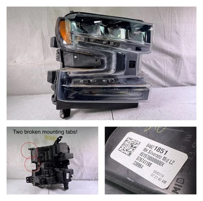 2019 2020 2021 Chevy Chevrolet Silverado 1500 Right RH Side LED Headlight OEM - Image 1 of 4