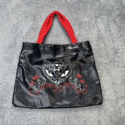 Vintage Emily The Strange Bag Womens Black Cat Faux Leather Goth y2k Hot Topic - Image 1 of 4