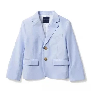 Janie & Jack Light Blue Oxford Cotton Blazer Size 7 NWT - Picture 1 of 15