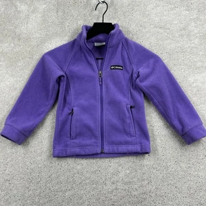 Columbia Benton Springs Girls Size XXS 4/5 Purple Fleece Full Zip Pockets - Picture 1 of 10
