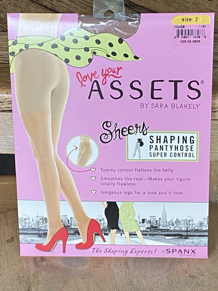 Spanx Assets Shaping Sheers Size 2 Nude 1181 Pantyhose Built in Shaper F20