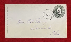 1870-1871c **LANCASTER, OHIO** POSTAL COVER+SCOTT U82 STAMP+FANCY TARGET CANCEL! - Picture 1 of 12